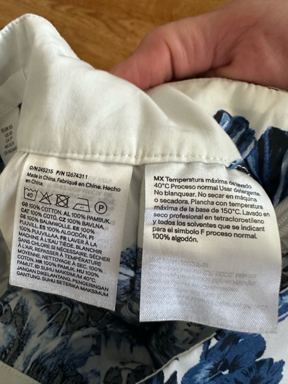 NWOT H&M White Blue Floral Cotton Skirt XS - Picture 7 of 9